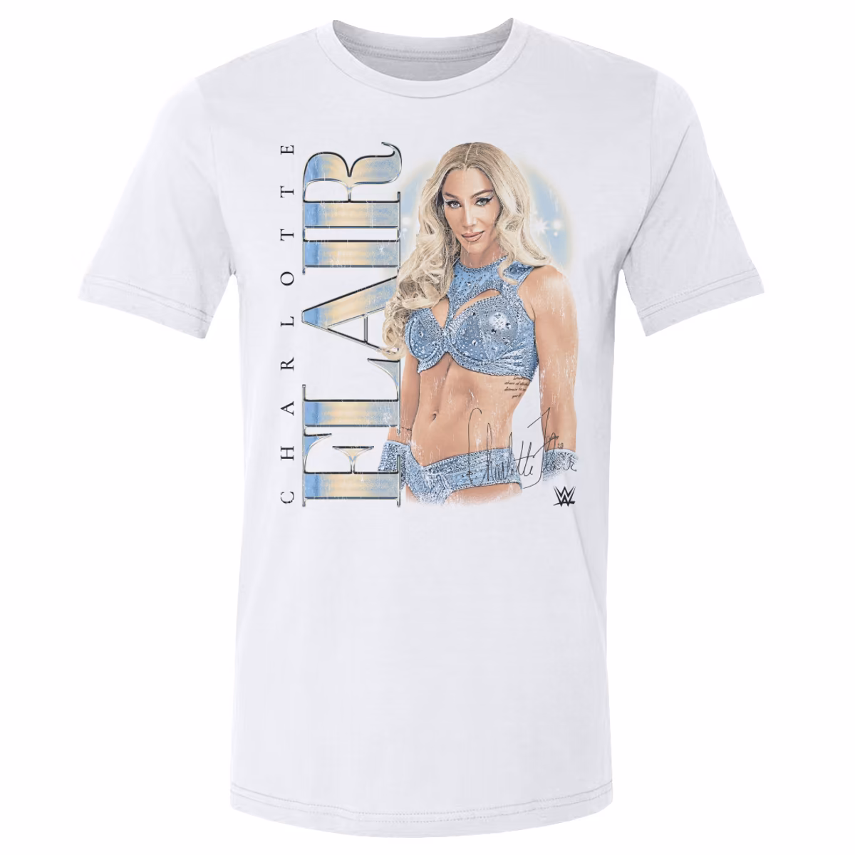 Men's 500 Level White Charlotte Flair Vintage T-Shirt 9 Men's 500 Level White Charlotte Flair Vintage T-Shirt