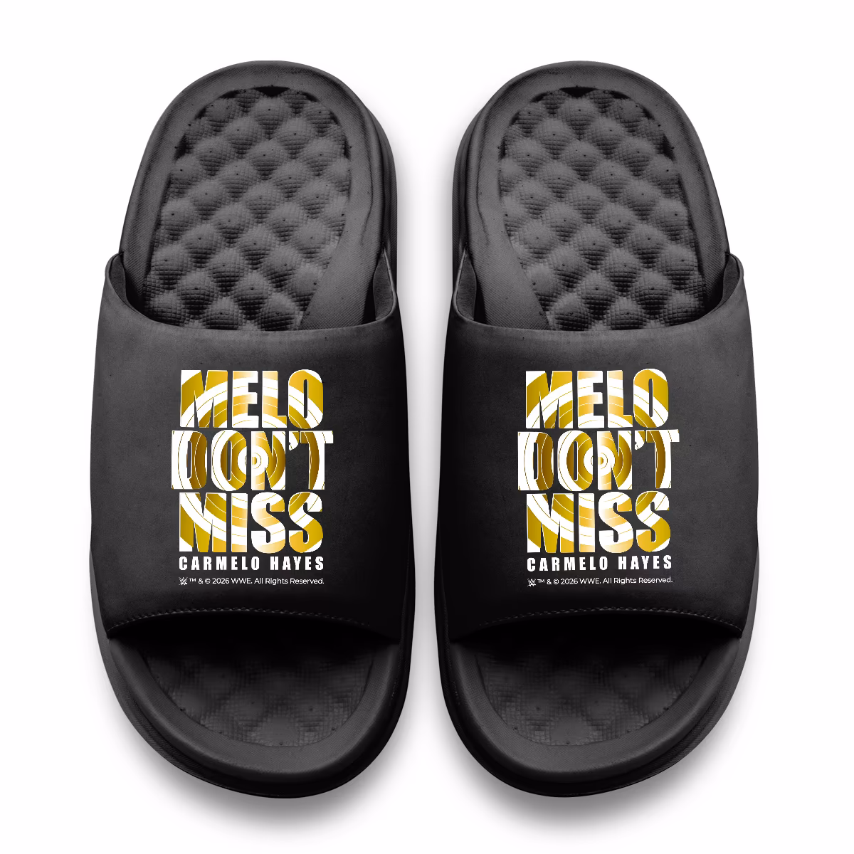 Youth ISlide Black Carmelo Hayes Melo Don't Miss Motive Slide Sandals