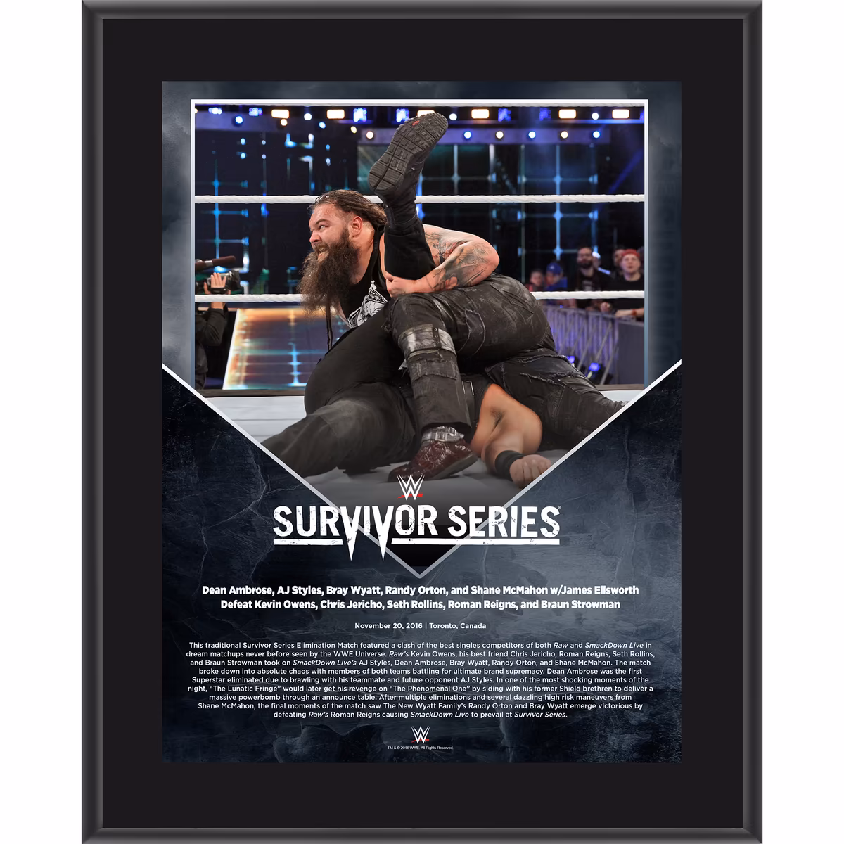 Bray Wyatt 10.5" x 13" 2016 Survivor Series Sublimated Plaque