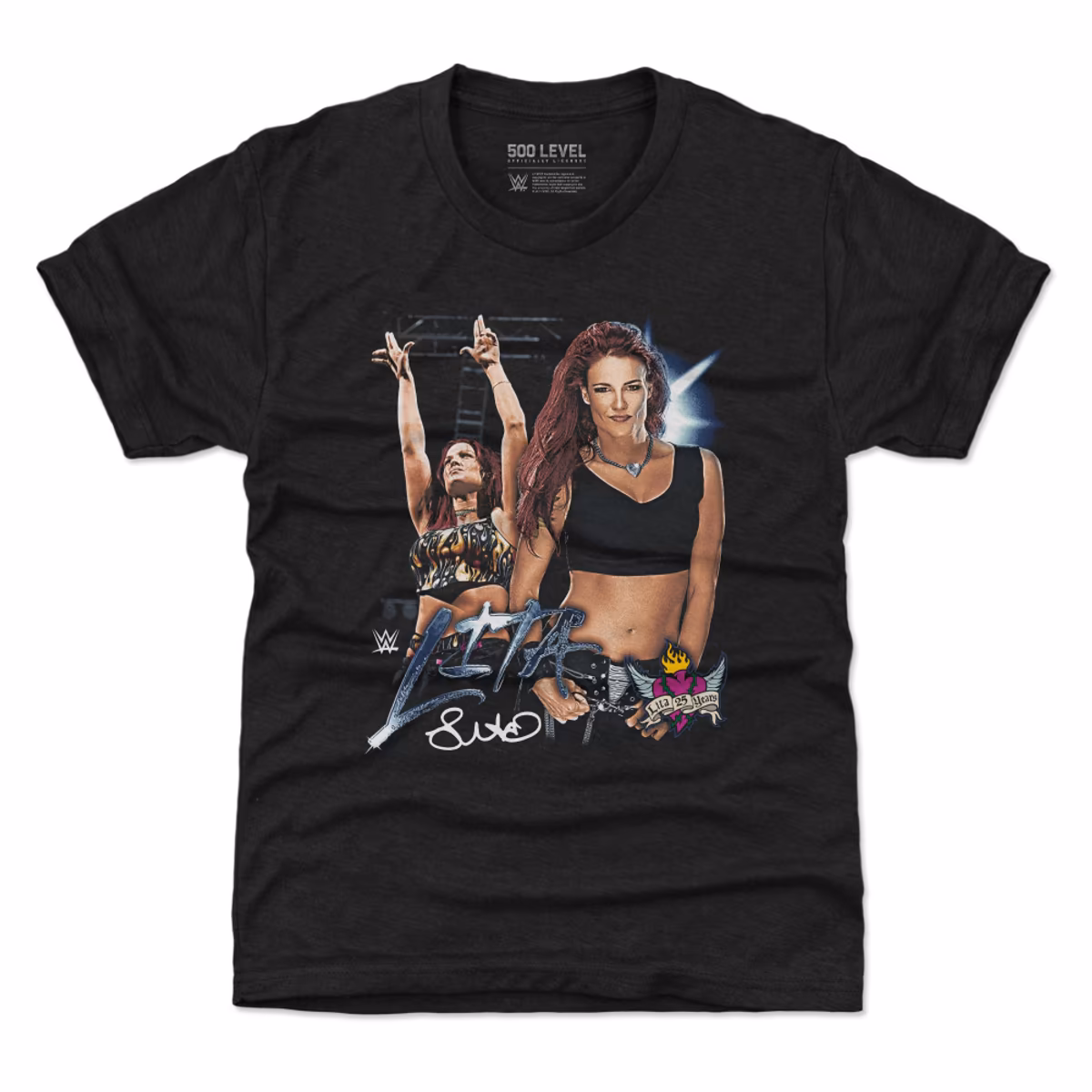 Youth 500 Level Heather Black Lita 25th Anniversary Vintage T-Shirt