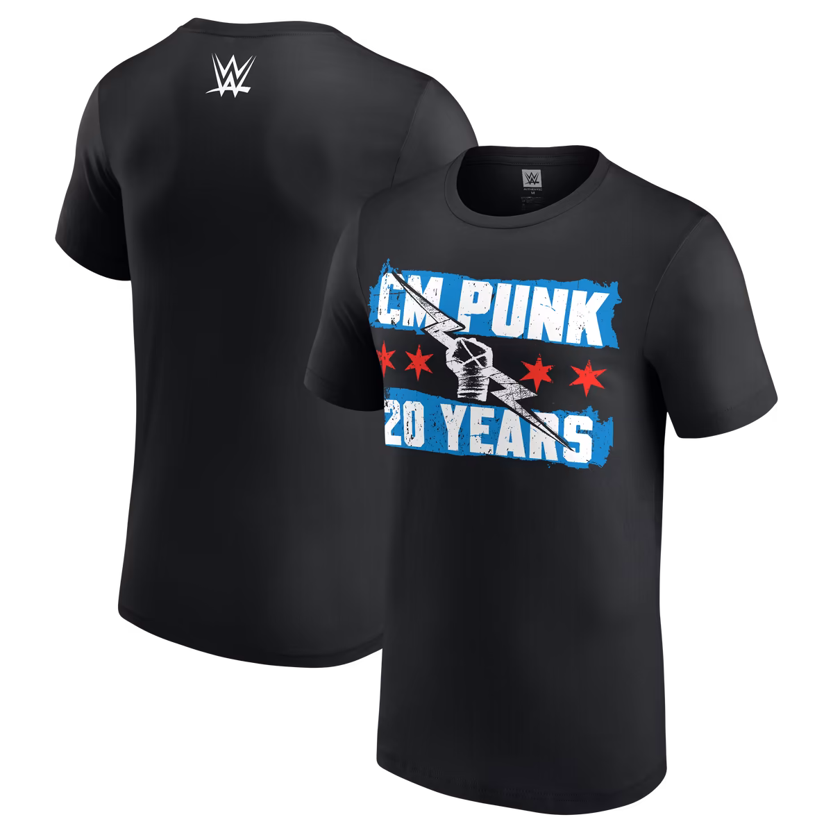 Men's Black CM Punk 20 Years Flag T-Shirt 10 Men's Black CM Punk 20 Years Flag T-Shirt