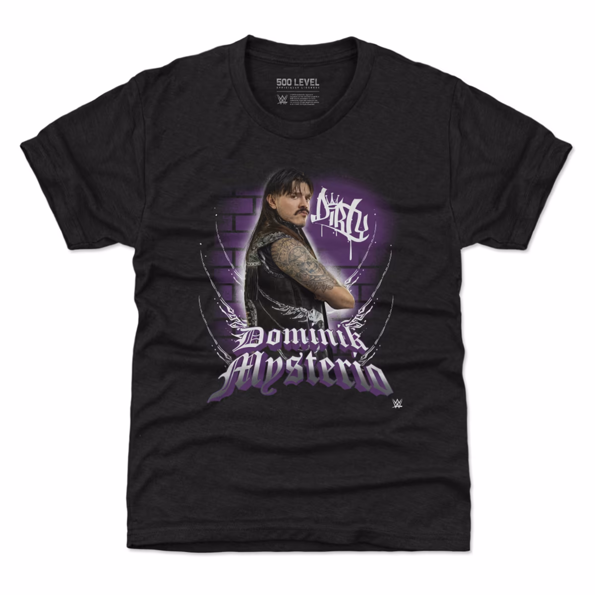 Youth 500 Level Heather Black Dominik Mysterio Dirty T-Shirt 10 Youth 500 Level Heather Black Dominik Mysterio Dirty T-Shirt