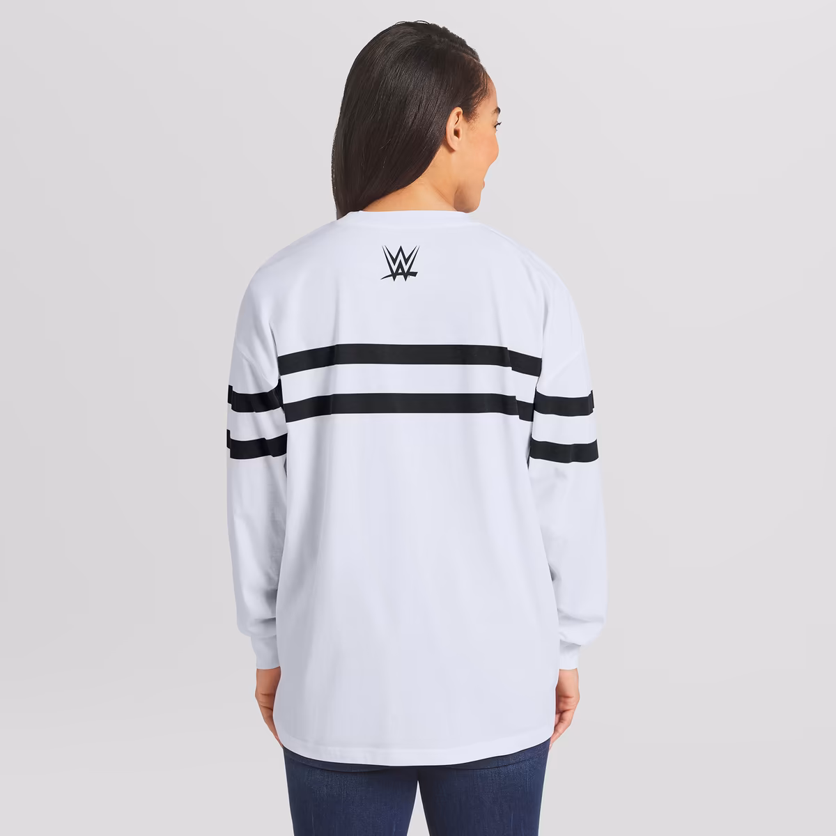Women's WEAR by Erin Andrews White The Bella Twins Oversized Stripe Long Sleeve T-Shirt 3 Women's WEAR by Erin Andrews White The Bella Twins Oversized Stripe Long Sleeve T-Shirt