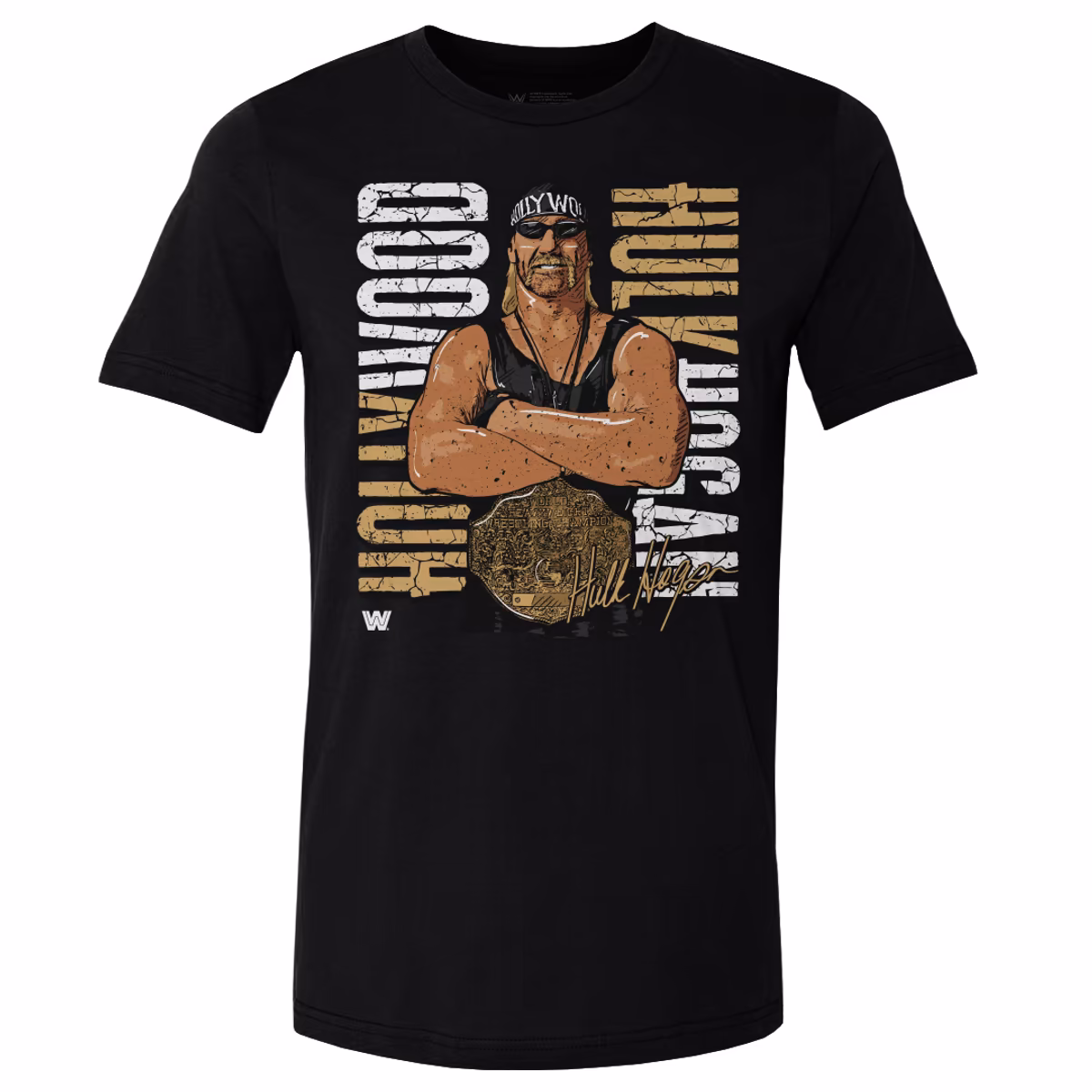 Men's 500 Level Black Hulk Hogan Hollywood Championship T-Shirt 2 Men's 500 Level Black Hulk Hogan Hollywood Championship T-Shirt