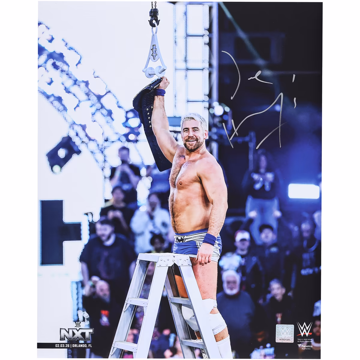 Joe Hendry WWE Autographed 16" x 20" Raising NXT Title Photograph