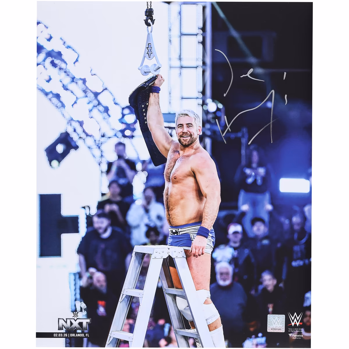 Joe Hendry WWE Autographed 16" x 20" Raising NXT Title Photograph