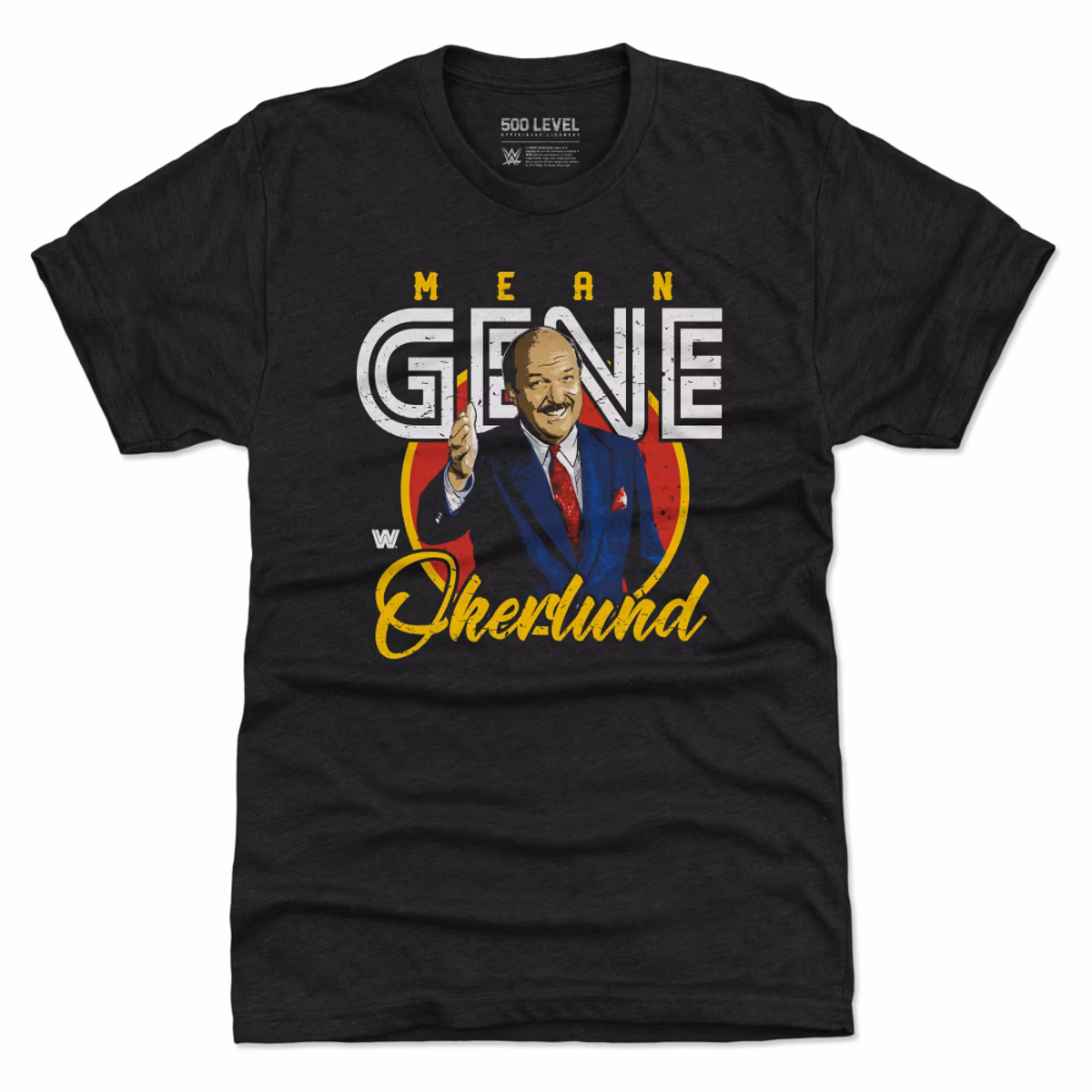 Men's 500 Level  Heather Black Mean Gene Okerlund Premium Tri-Blend T-Shirt