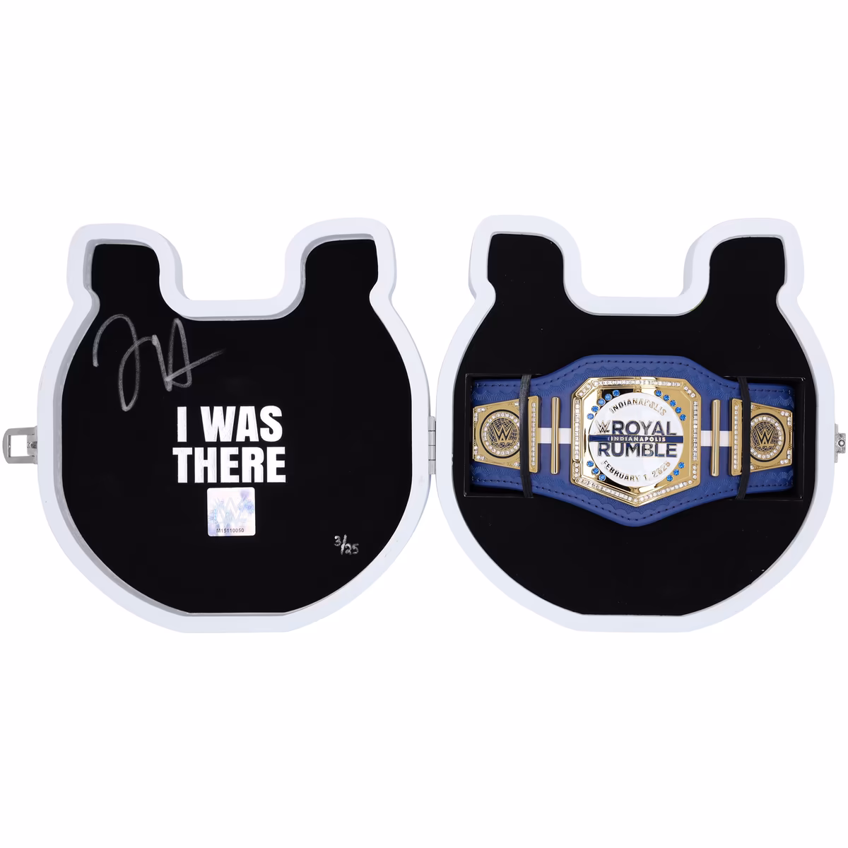 Jey Uso WWE Autographed 2025 Royal Rumble Horseshoe Mini Title - Limited Edition of 25 20 Jey Uso WWE Autographed 2025 Royal Rumble Horseshoe Mini Title - Limited Edition of 25