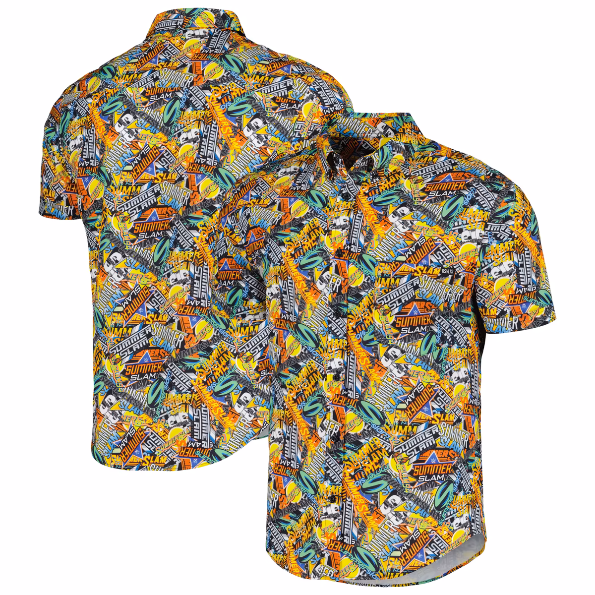 Men's RSVLTS Black SummerSlam The Biggest Party of the Summer Button-Down Shirt