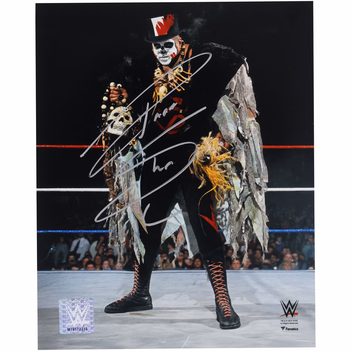 Papa Shango WWE Autographed 8" x 10" In-Ring Pose Photograph