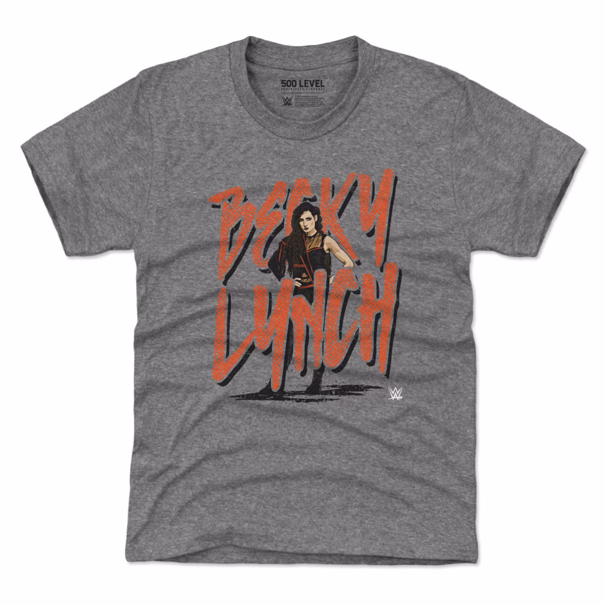 Youth 500 Level Heather Gray Becky Lynch Name Rough T-Shirt 1 Youth 500 Level Heather Gray Becky Lynch Name Rough T-Shirt