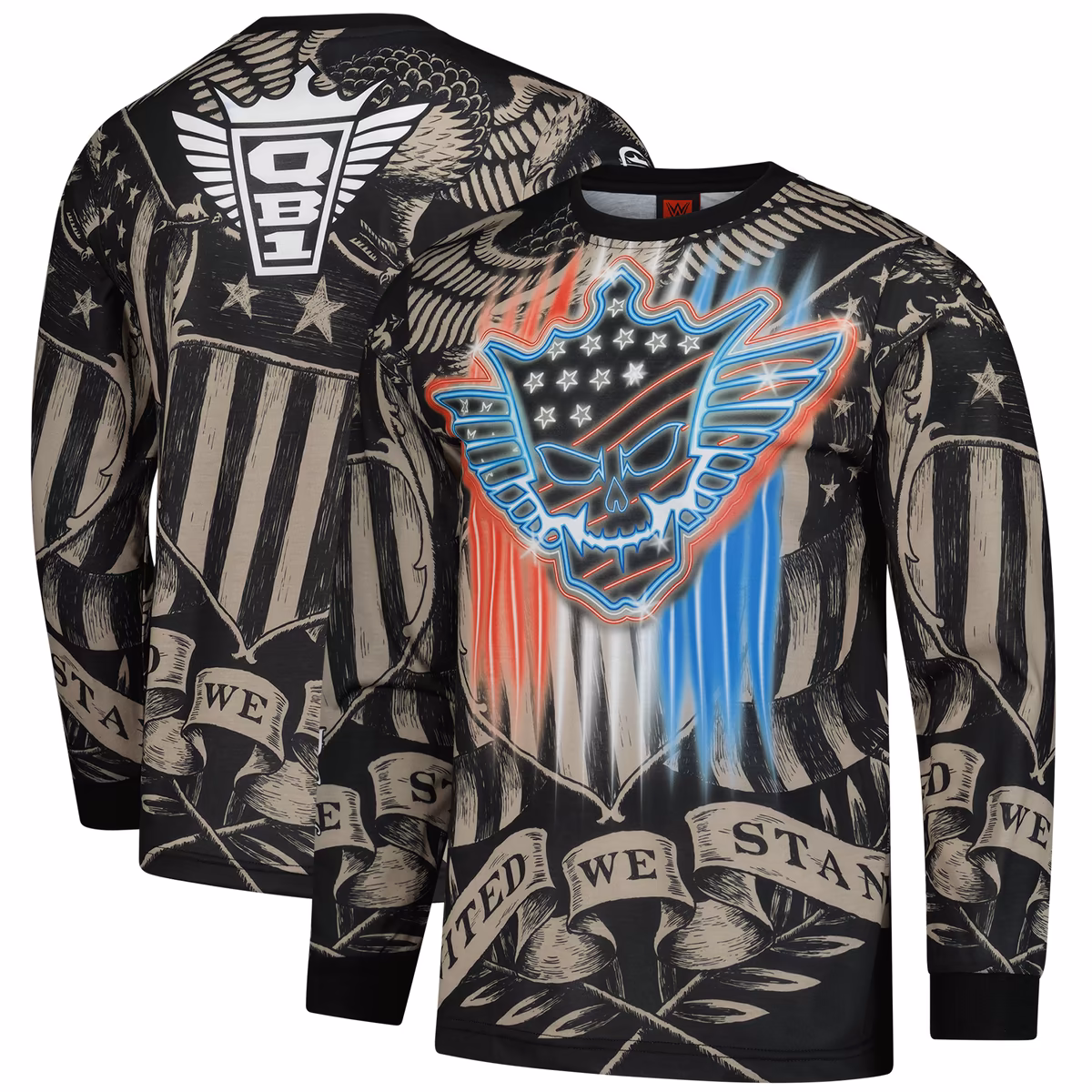Men's WWE Authentic Black Cody Rhodes Neon Stained Ink Long Sleeve T-Shirt 3 Men's WWE Authentic Black Cody Rhodes Neon Stained Ink Long Sleeve T-Shirt