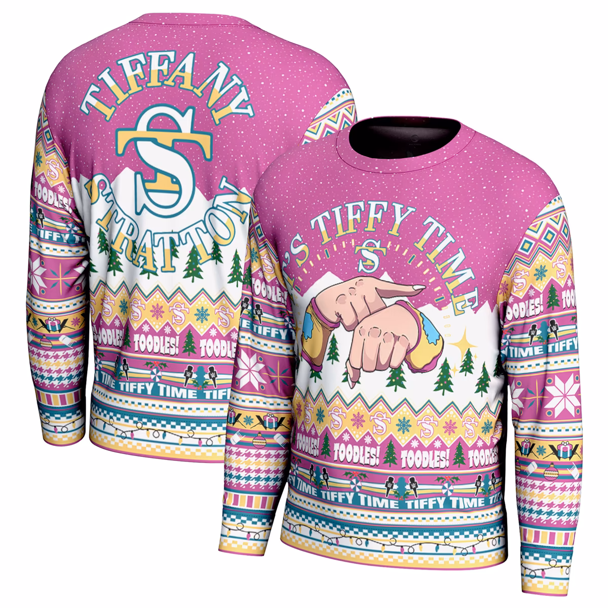 Men's ProSphere Pink Tiffany Stratton Holiday Sweater 2 Men's ProSphere Pink Tiffany Stratton Holiday Sweater