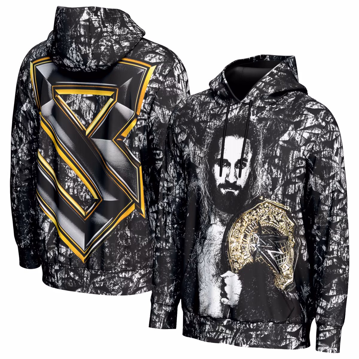 Men's ProSphere Black Seth Rollins World Heavyweight Champion Hoodie