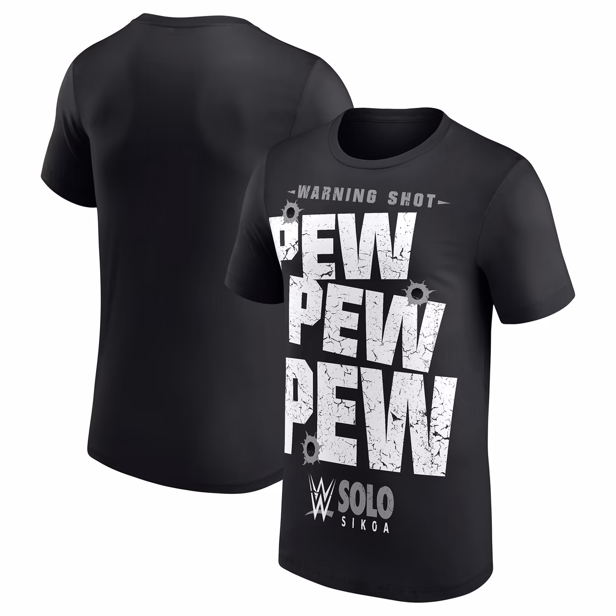 Men's Black Solo Sikoa WWE Pew Pew Pew T-Shirt 1 Men's Black Solo Sikoa WWE Pew Pew Pew T-Shirt