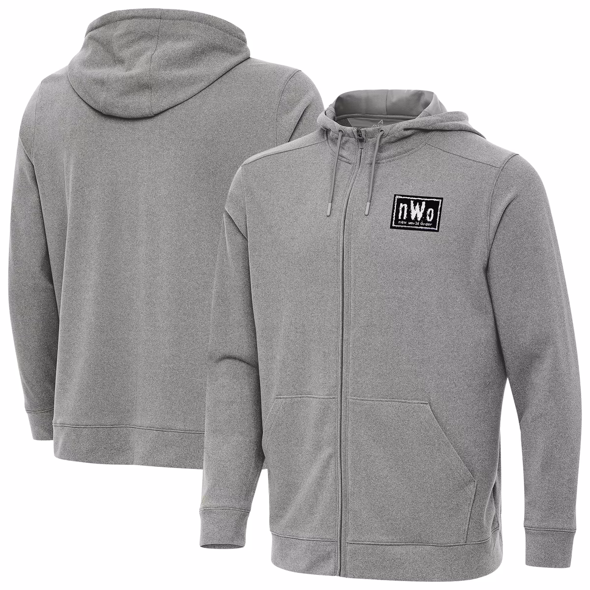 Men's Antigua Heather Gray nWo Effortless Full-Zip Hoodie 3 Men's Antigua Heather Gray nWo Effortless Full-Zip Hoodie