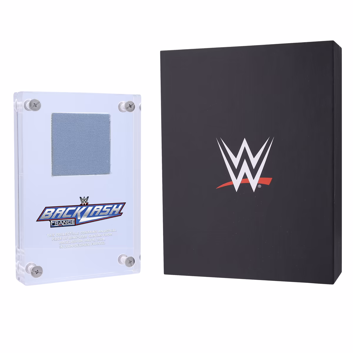 2024 WWE Backlash Acrylic Display Case with a Piece of Match-Used Canvas 1 2024 WWE Backlash Acrylic Display Case with a Piece of Match-Used Canvas