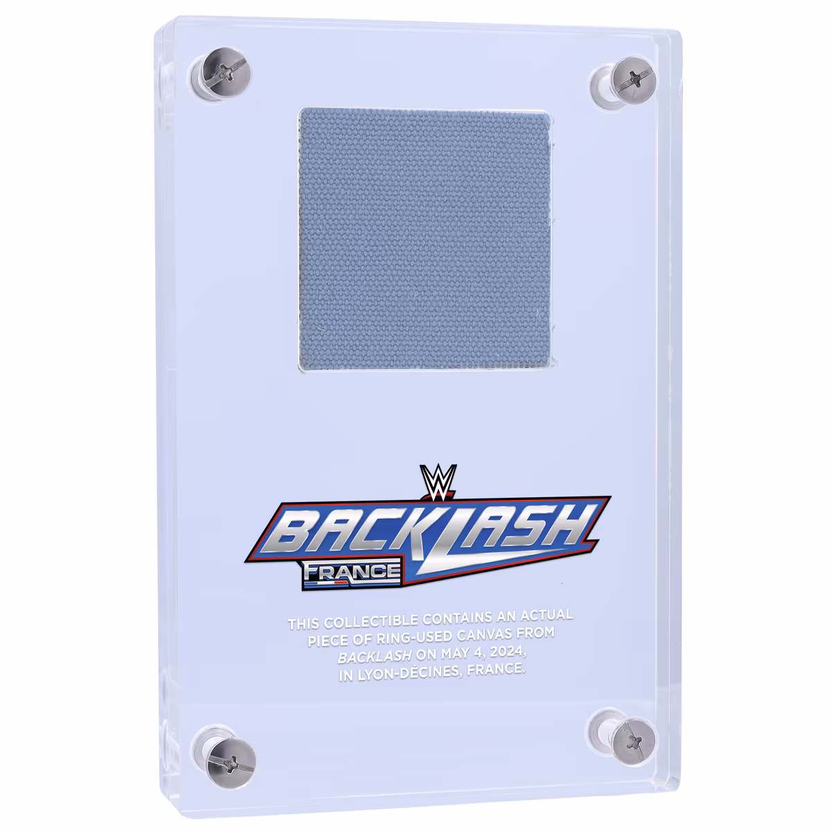 2024 WWE Backlash Acrylic Display Case with a Piece of Match-Used Canvas 3 2024 WWE Backlash Acrylic Display Case with a Piece of Match-Used Canvas