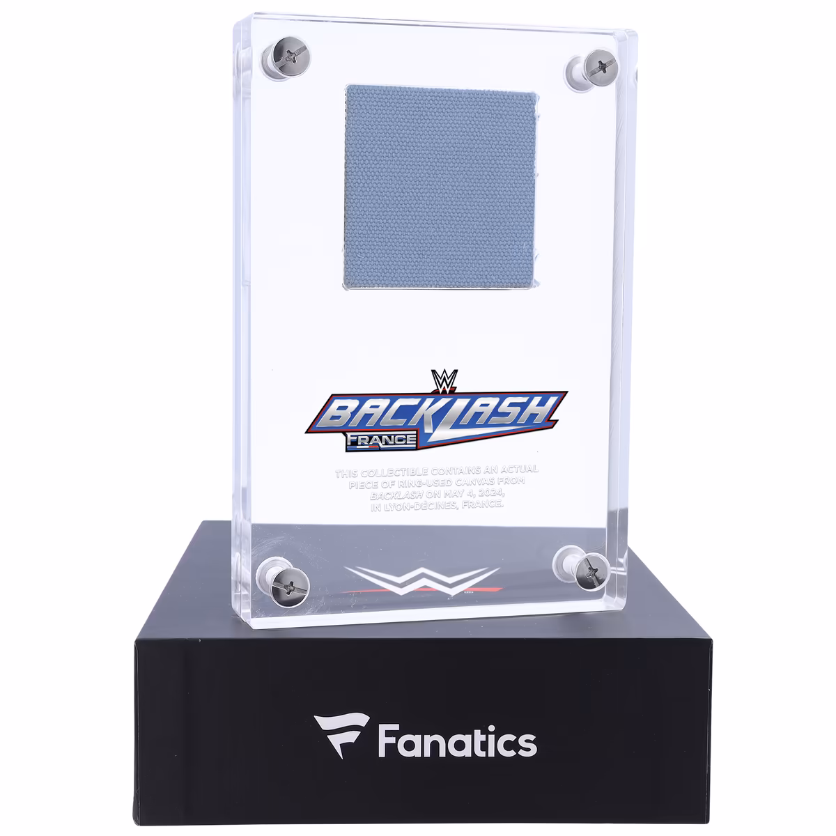 2024 WWE Backlash Acrylic Display Case with a Piece of Match-Used Canvas 4 2024 WWE Backlash Acrylic Display Case with a Piece of Match-Used Canvas