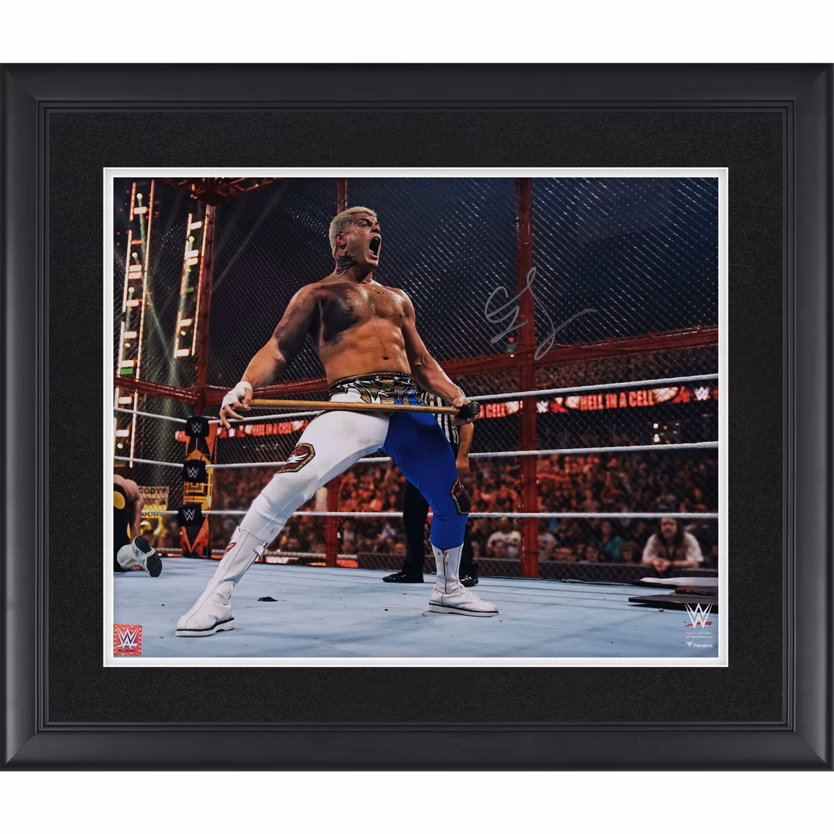Cody Rhodes WWE Autographed Framed 16" x 20" Hell in a Cell with Sledgehammer Photograph 6 Cody Rhodes WWE Autographed Framed 16" x 20" Hell in a Cell with Sledgehammer Photograph