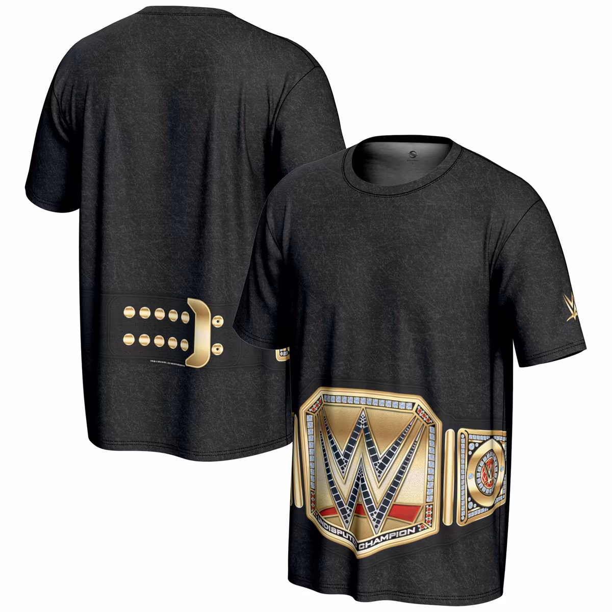 Men's ProSphere Black WWE Undisputed Championship Title Belt T-Shirt 2 Men's ProSphere Black WWE Undisputed Championship Title Belt T-Shirt