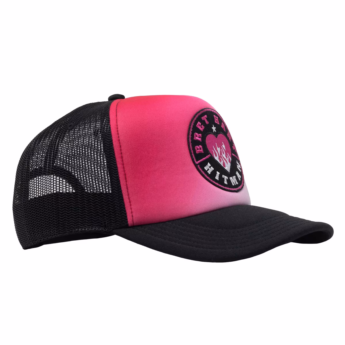 Men's Black Bret Hart Gradient Trucker Adjustable Hat 4 Men's Black Bret Hart Gradient Trucker Adjustable Hat