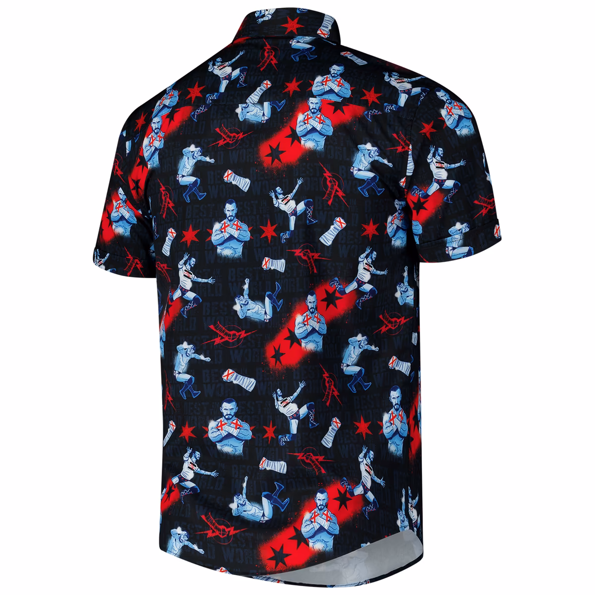 Men's RSVLTS Black CM Punk Best In The World KUNUFLEX Button-Down Short Sleeve Shirt 4 Men's RSVLTS Black CM Punk Best In The World KUNUFLEX Button-Down Short Sleeve Shirt