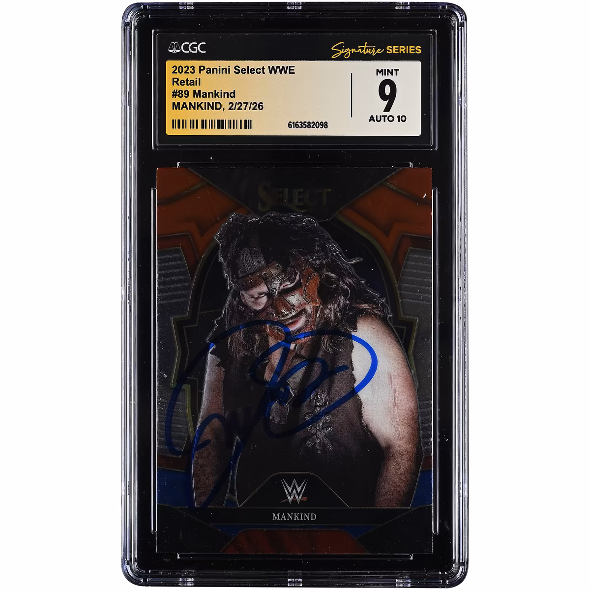 Mick Foley WWE Autographed 2023 Panini Select WWE Retail #89 CGC Authenticated 9/10 Card