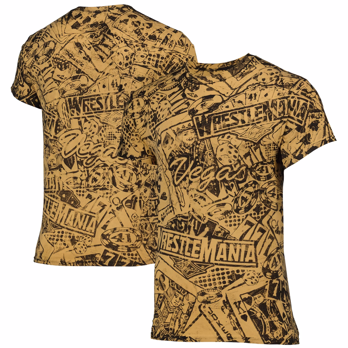 Men's Gold WrestleMania 41 Gold Stained T-Shirt
