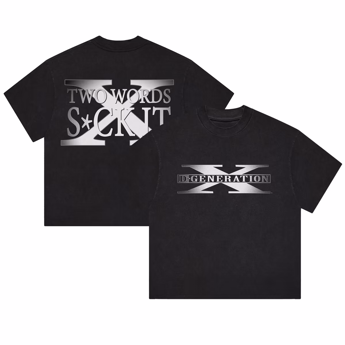 Men's Heather Black D-Generation X Two Words Boxy T-Shirt 9 Men's Heather Black D-Generation X Two Words Boxy T-Shirt