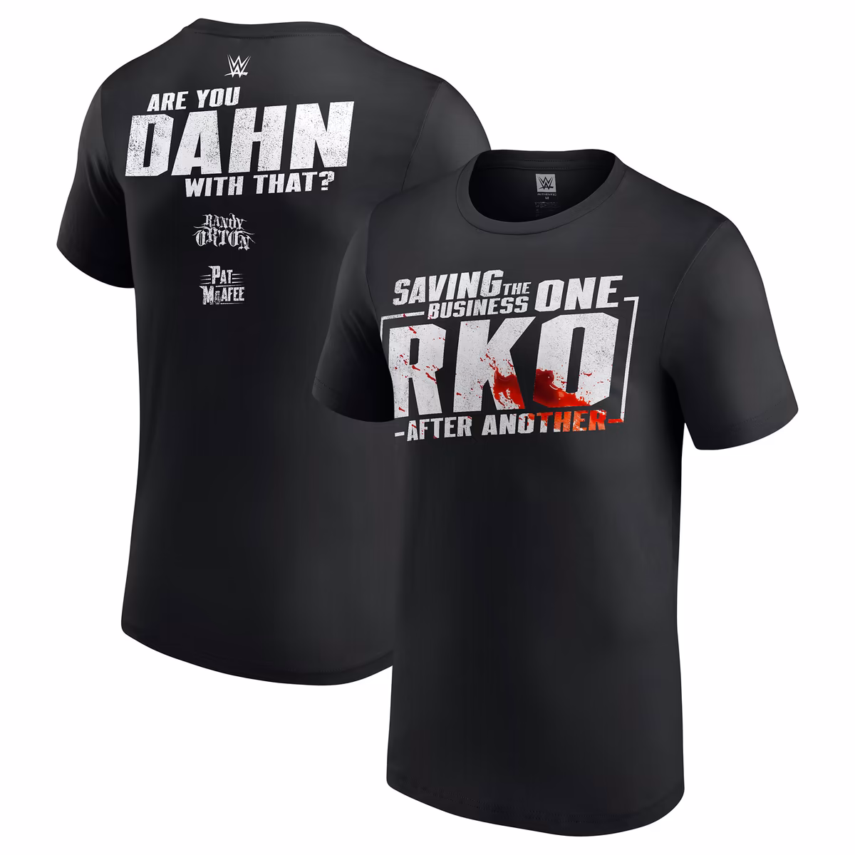 Men's Black Randy Orton & Pat McAfee Saving The Business T-Shirt