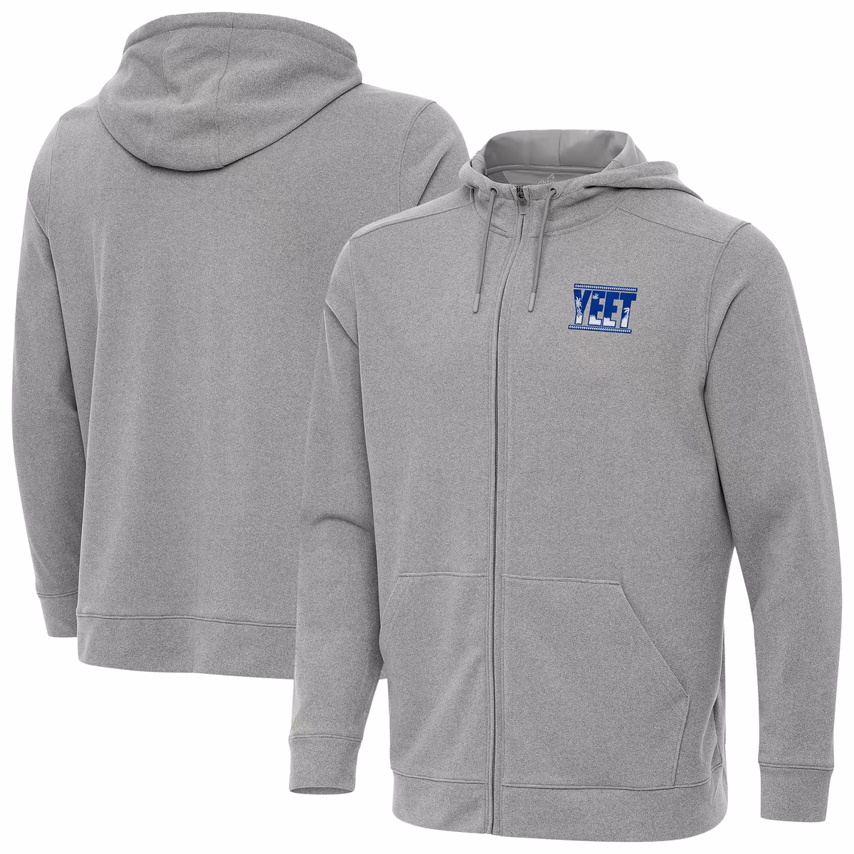 Men's Antigua Heather Gray Jey Uso Effortless Full-Zip Hoodie