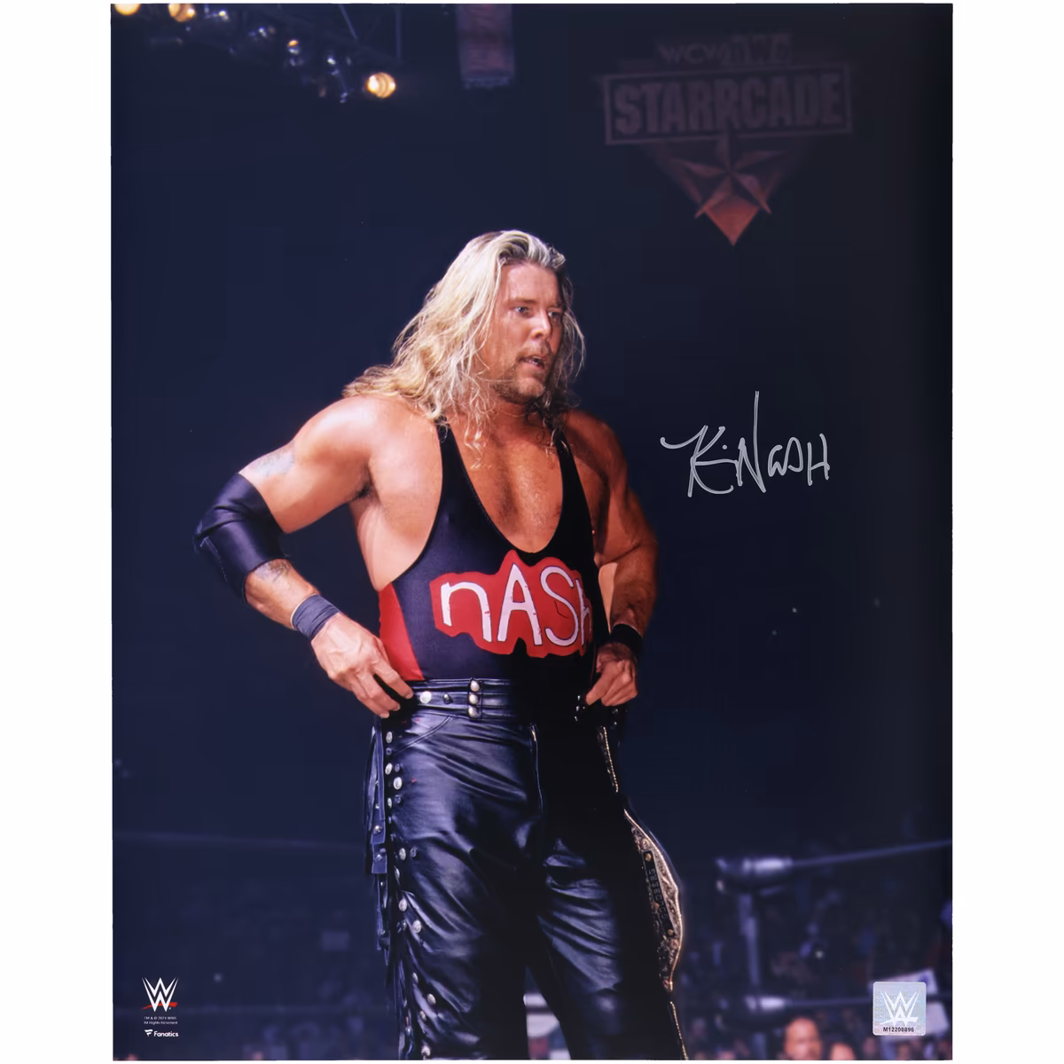 Kevin Nash WWE Autographed 16" x 20" Starrcade 1998 Holding Big Gold Title Photograph