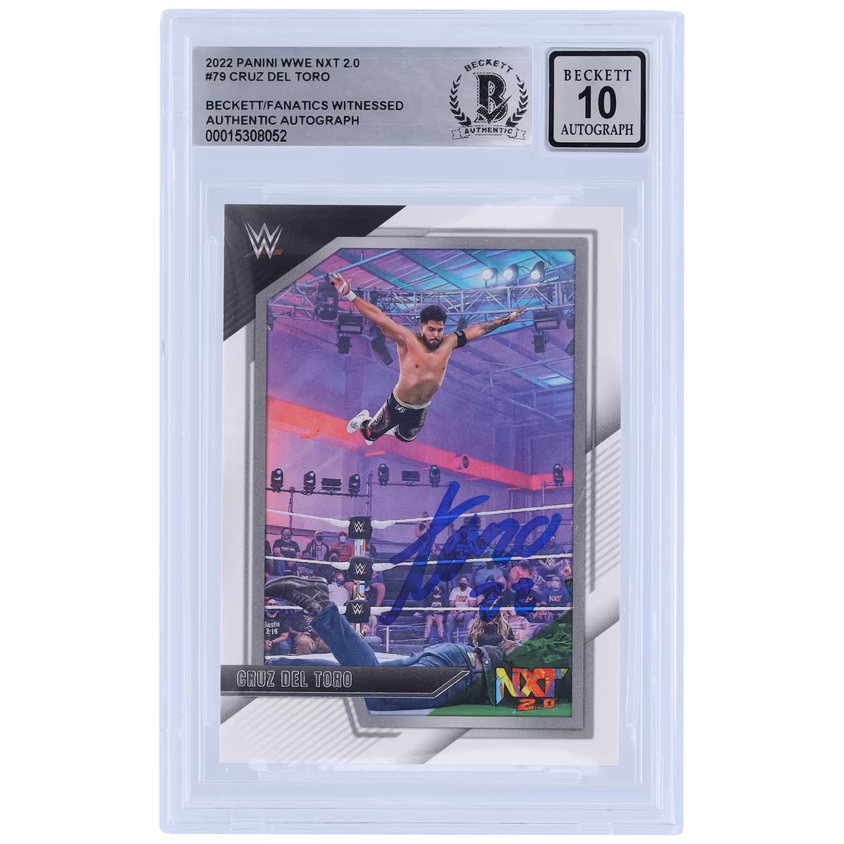 Cruz Del Toro WWE Autographed 2022 Panini NXT 2.0 #79 Beckett Fanatics Witnessed Authenticated 10 Card 7 Cruz Del Toro WWE Autographed 2022 Panini NXT 2.0 #79 Beckett Fanatics Witnessed Authenticated 10 Card