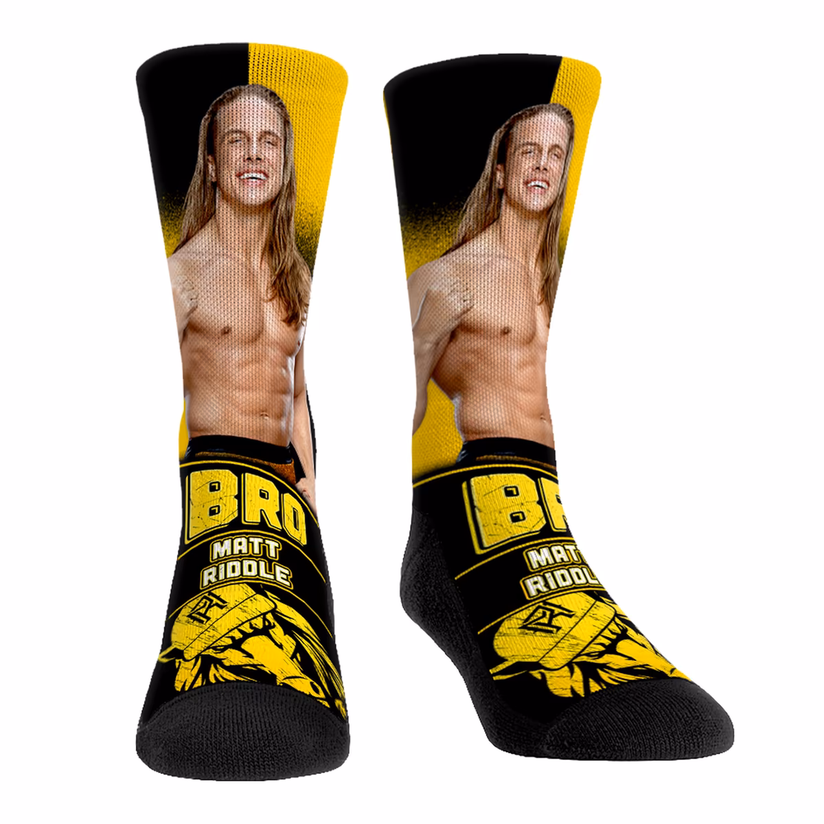 Unisex Rock Em Matt Riddle Stare Down Crew Socks 1 Unisex Rock Em Matt Riddle Stare Down Crew Socks