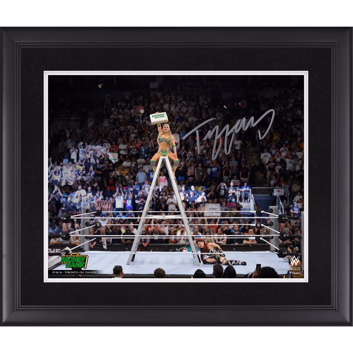 Tiffany Stratton WWE Autographed 2024 Money in the Bank Framed 16" x 20" Celebration Photograph