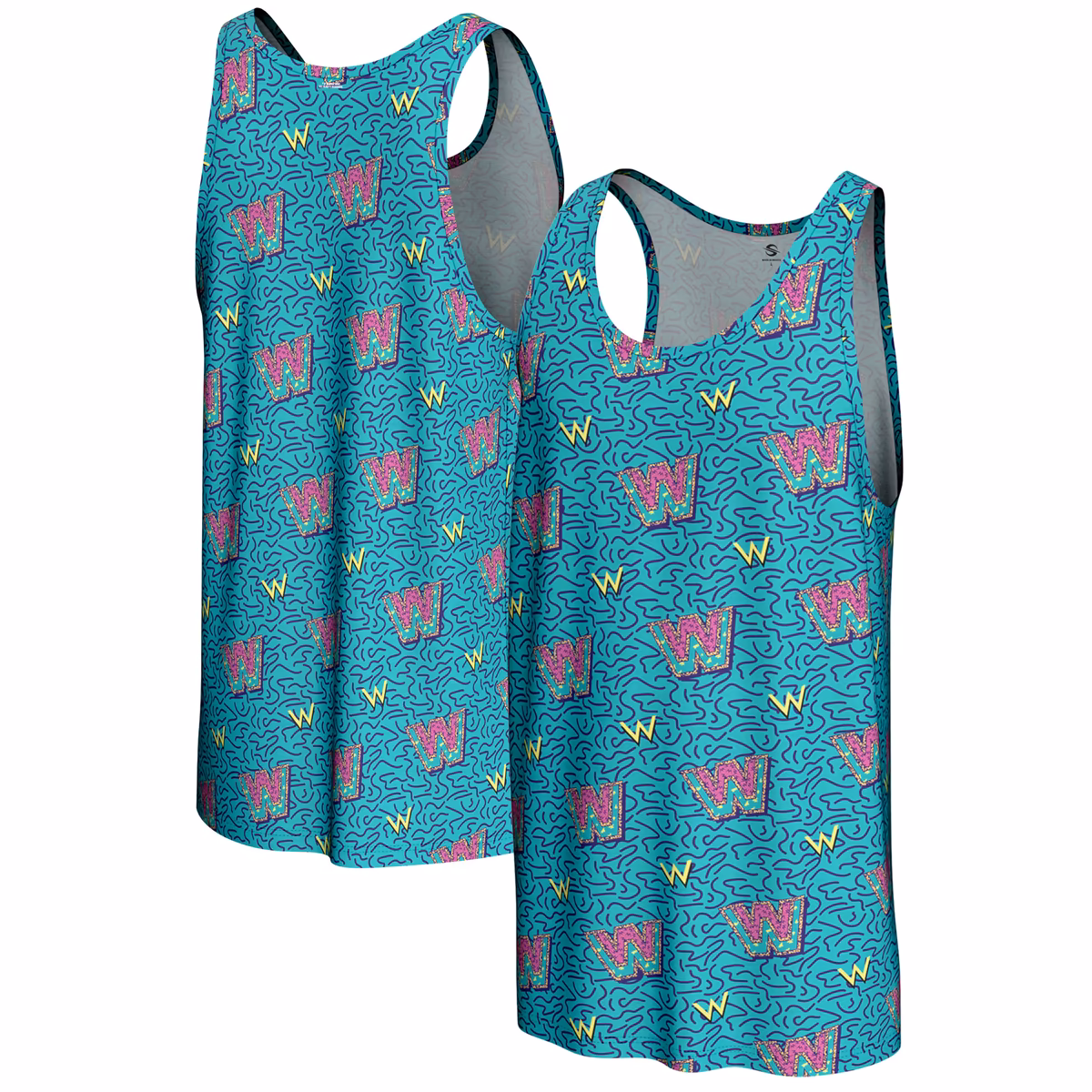 Men's ProSphere Teal WWE 90s Tank Top 2 Men's ProSphere Teal WWE 90s Tank Top