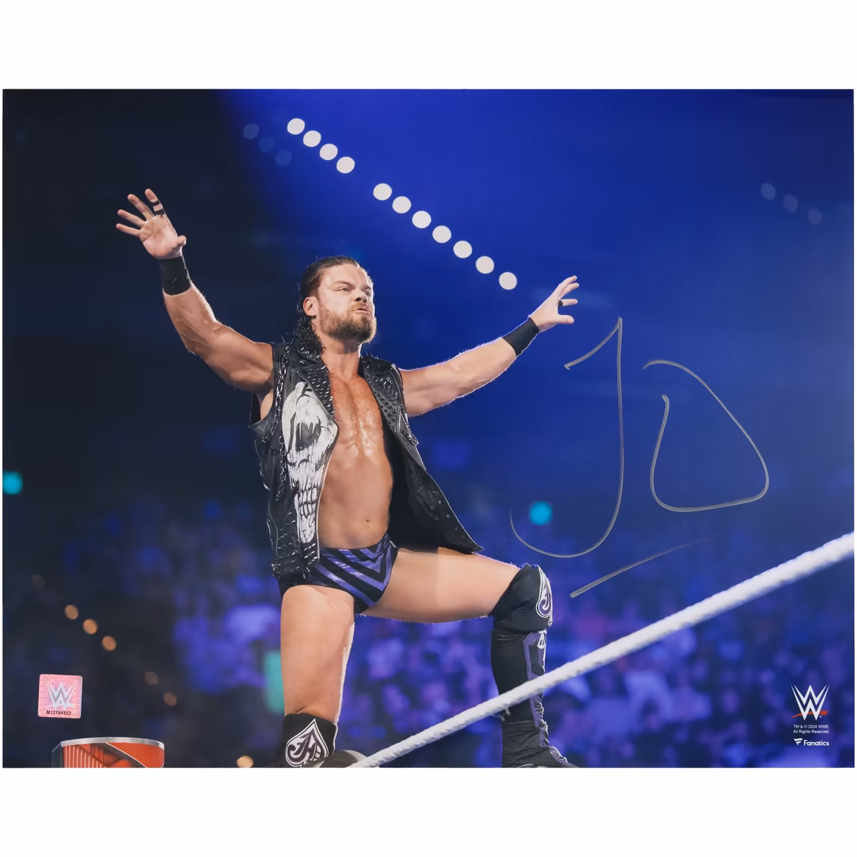 JD McDonagh WWE Autographed 16" x 20" Entrance On Ropes Photograph
