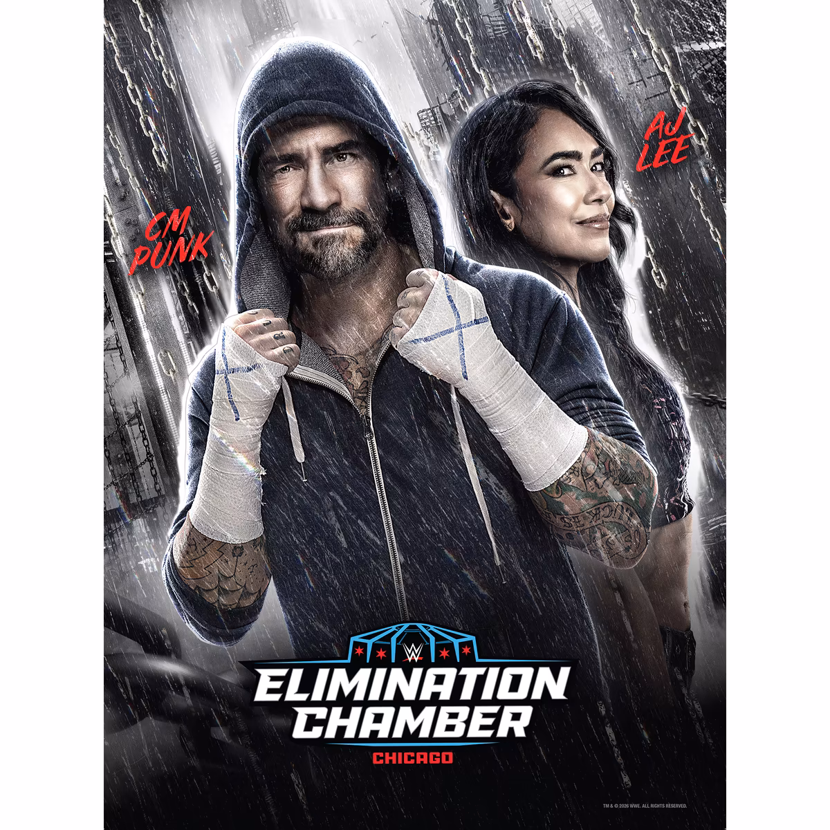 WWE 2026 Elimination Chamber 18" x 24" Event Poster Art Photograph 8 WWE 2026 Elimination Chamber 18" x 24" Event Poster Art Photograph