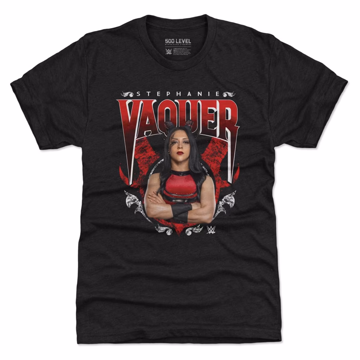 Men's 500 Level Heather Black Stephanie Vaquer Horns Tri-Blend T-Shirt
