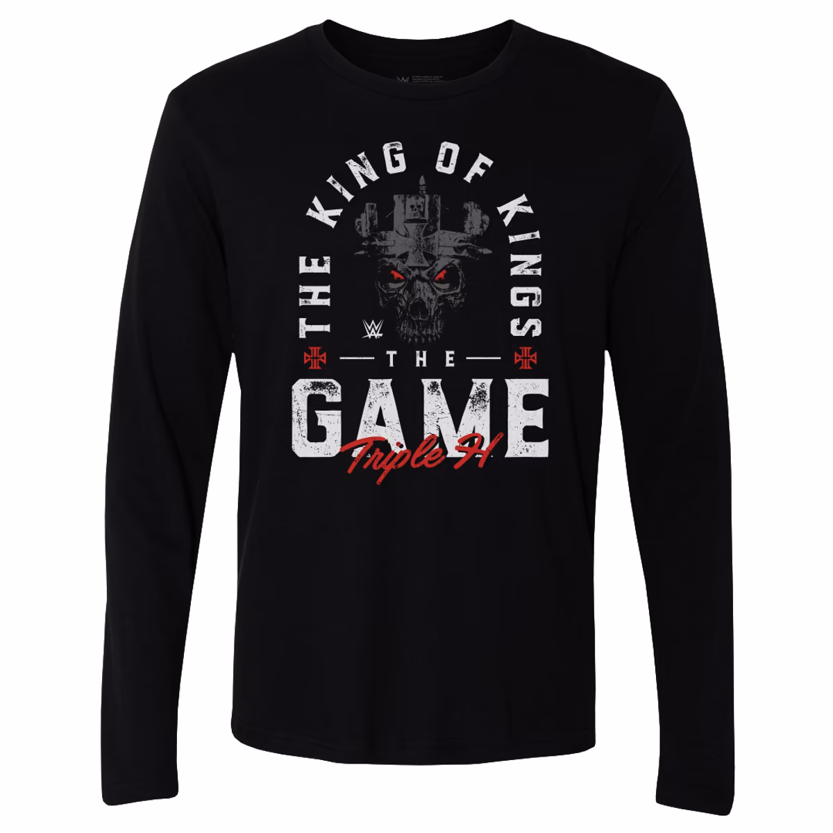 Men's 500 Level Black Triple H King Of Kings Skull Long Sleeve T-Shirt 1 Men's 500 Level Black Triple H King Of Kings Skull Long Sleeve T-Shirt