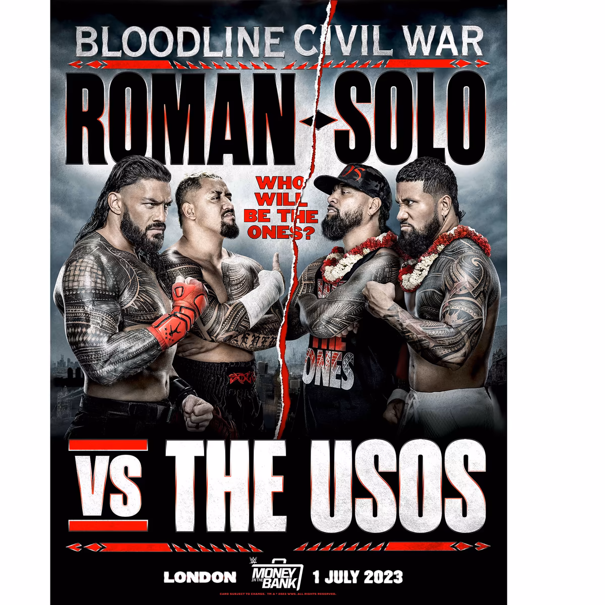 The Bloodline 2023 Money in the Bank 18" x 24" Civil War Photograph