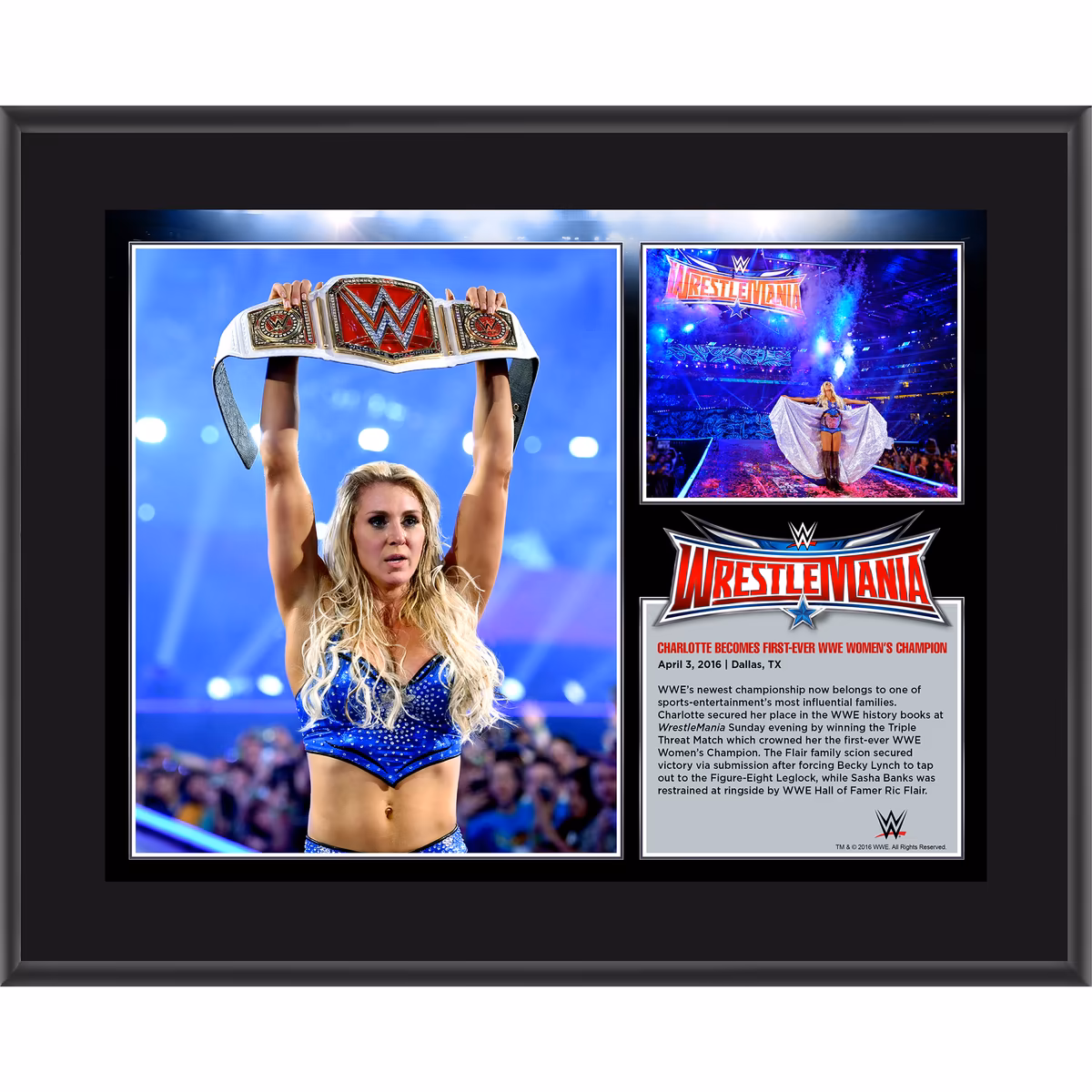 Charlotte Flair 10.5" x 13" WrestleMania 32 Sublimated Plaque