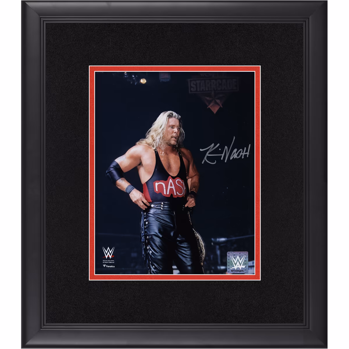 Kevin Nash WWE Autographed Framed 8" x 10" Starrcade 1998 Holding Big Gold Title Photograph