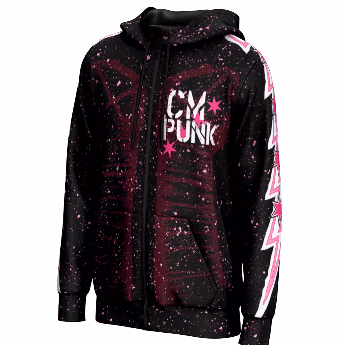 Youth ProSphere Black CM Punk Lightning Full-Zip Hoodie 3 Youth ProSphere Black CM Punk Lightning Full-Zip Hoodie