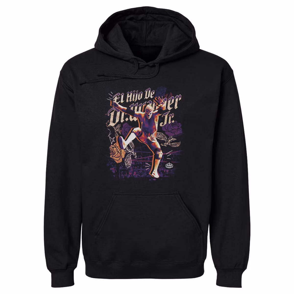 Men's 500 Level Black El Hijo de Dr. Wagner Jr. Poster Hoodie