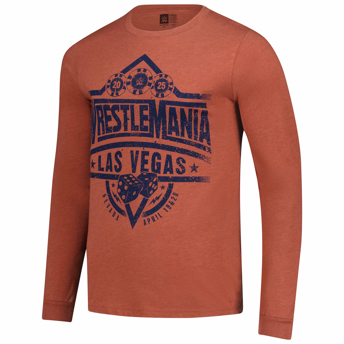 Men's Red WrestleMania 41 Poker Chips Long Sleeve T-Shirt 3 Men's Red WrestleMania 41 Poker Chips Long Sleeve T-Shirt