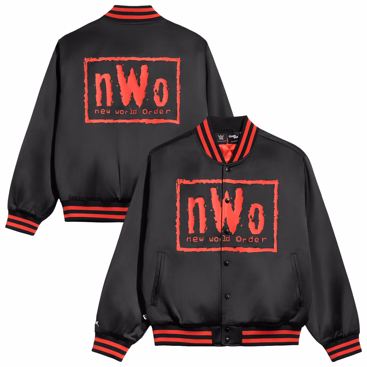 Men's Chalk Line Black nWo Wolfpac Quilted Satin Full-Snap Jacket 1 Men's Chalk Line Black nWo Wolfpac Quilted Satin Full-Snap Jacket