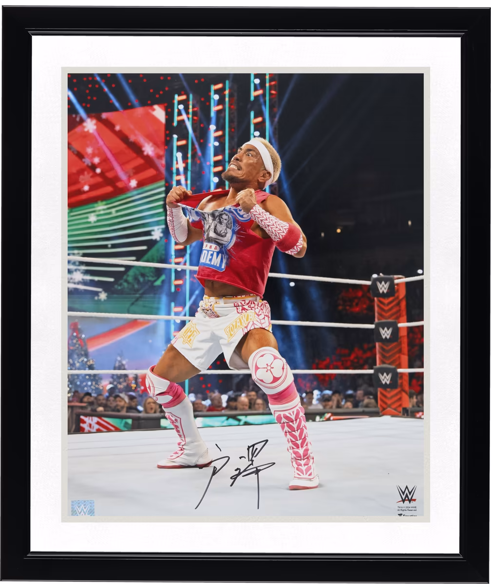 Akira Tozawa WWE Autographed 16" x 20" Ripping Shirt Photograph 3 Akira Tozawa WWE Autographed 16" x 20" Ripping Shirt Photograph