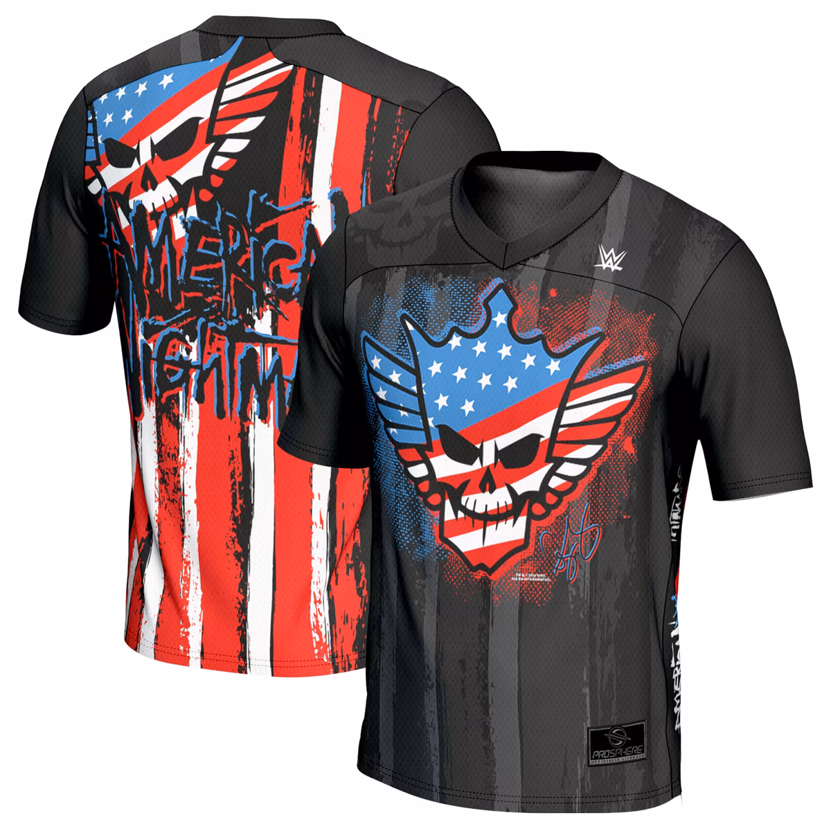 Men's ProSphere Black Cody Rhodes American Nightmare Flag Football Fashion Jersey 2 Men's ProSphere Black Cody Rhodes American Nightmare Flag Football Fashion Jersey
